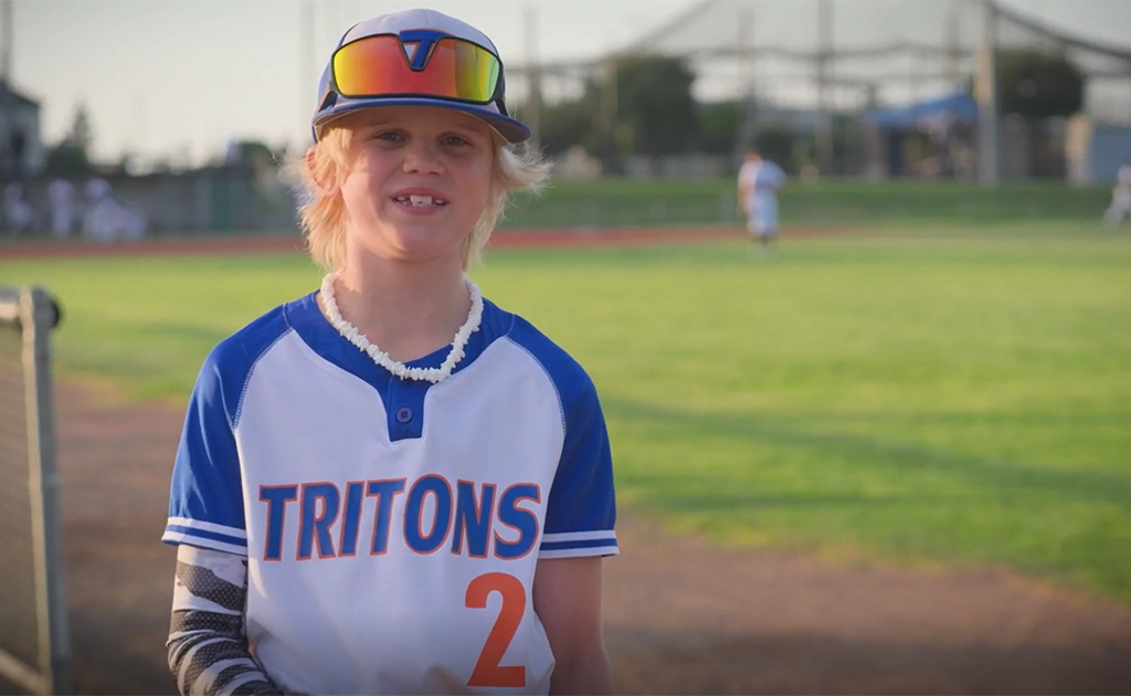 Cannan, portrait at a baseball field (photo)